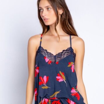 Camisole Navy Hemdchen blüte