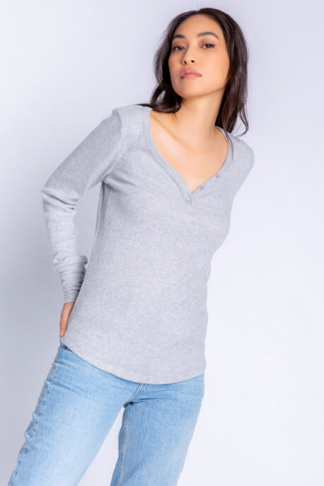 P.J. SALVAGE Langarmshirt graumelange