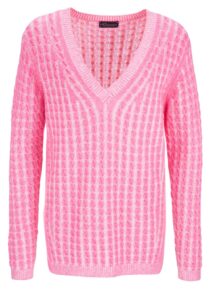 PRINCESS GOES HOLLYWOOD V-Pullover mit speziellem Zopfmuster rose