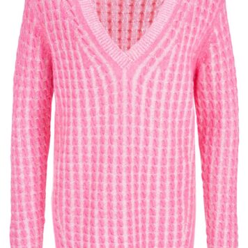 PRINCESS GOES HOLLYWOOD V-Pullover mit speziellem Zopfmuster rose