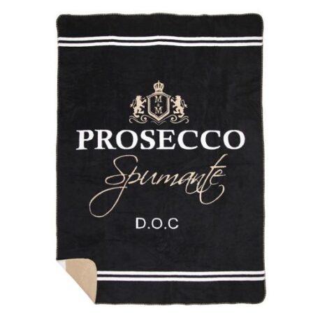 MARS&MORE Plaid wein prosecco schwarz 150x200cm