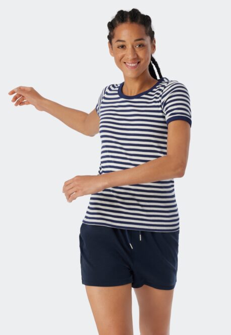 SCHIESSER REVIVAL 1/2Shirt Greta admiral-gestreift – Bild 2