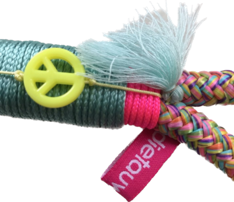 DIE TAUWERKSTATT Keyholder regenbogen neon-Peace silber