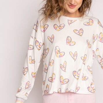 P.J. SALVAGE Longsleeve Herz offwhite