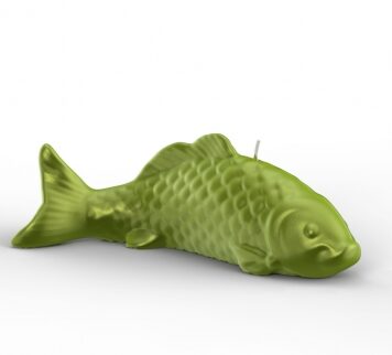 ENGELS KERZEN Objektkerze Fisch Metallic-Lack limette