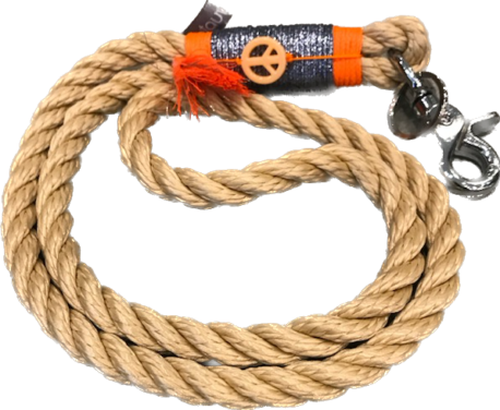 DIE TAUWERKSTATT Keyholder lang Natur-Orange Silber
