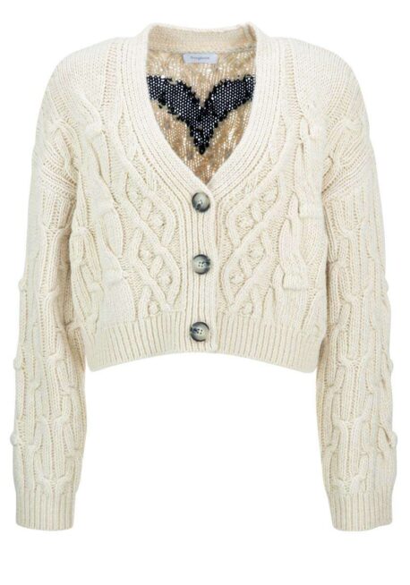 FROGBOX Cardigan mit Zopfmuster & Herz