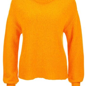 FROGBOX Strickpullover mit Ballonärmeln flame-orange