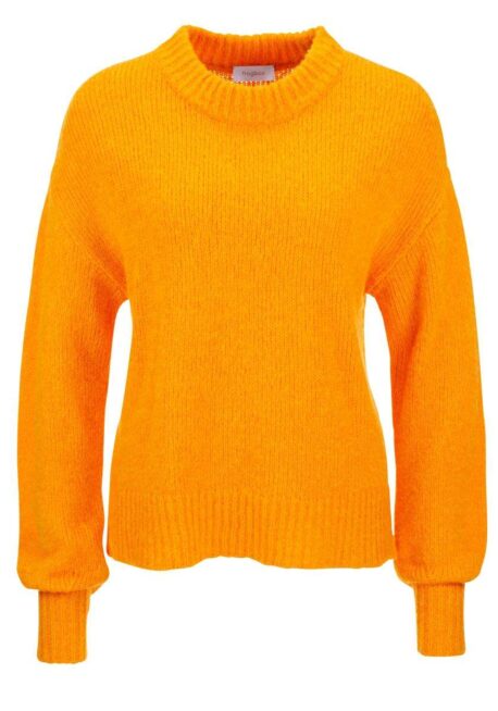 FROGBOX Strickpullover mit Ballonärmeln flame-orange