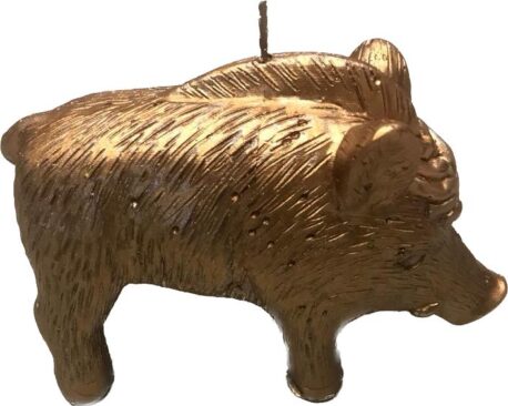 ENGELS KERZEN Objektkerze Wildschwein gold-metallic