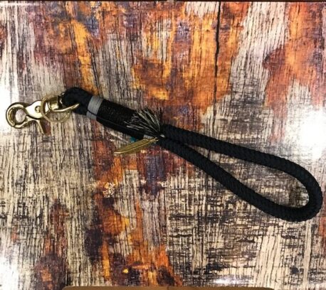DIE TAUWERKSTATT Keyholder dunkelblau-Feder gold