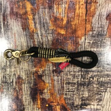DIE TAUWERKSTATT Keyholder Mini Schwarz-Feder gold
