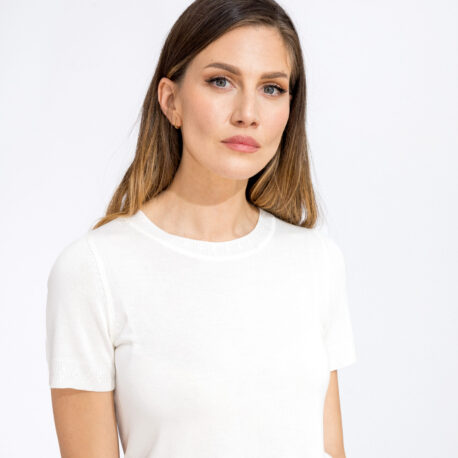 Ivko Women Pullover mit O-Ausschnitt weiß