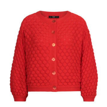 Ivko Women Cardigan Strukturmotiv zinnoberrot
