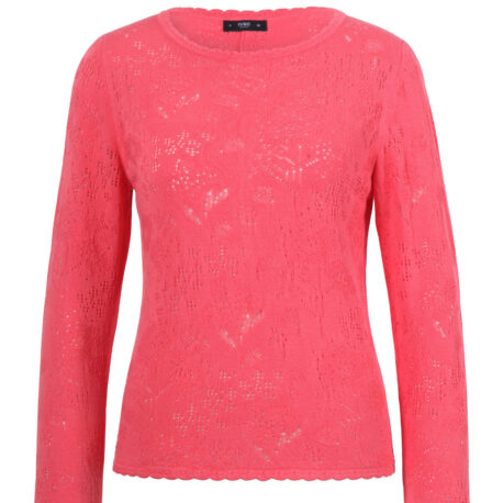 Ivko Women Pullover Strukturmotiv uni-koralle