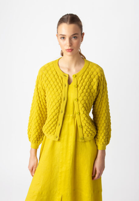 Ivko Women Cardigan Strukturmotiv gelb – Bild 7