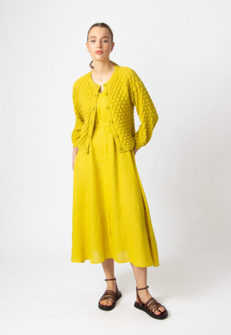 Ivko Women Cardigan Strukturmotiv gelb – Bild 5