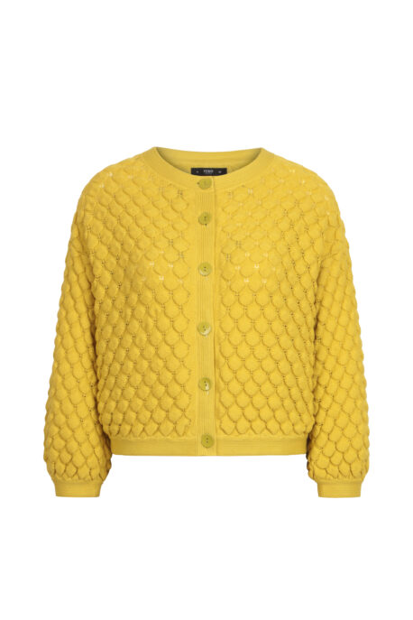 Ivko Women Cardigan Strukturmotiv gelb – Bild 3