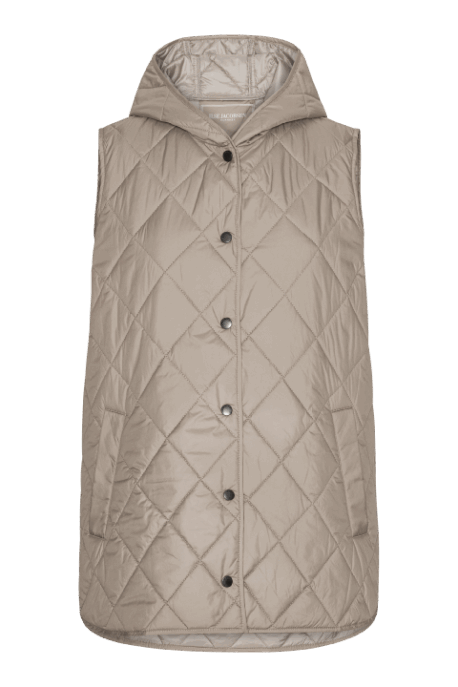 ILSE JACOBSEN Quilted Long Vest greige