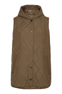 ILSE JACOBSEN Quilted Long Vest nut