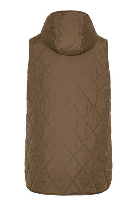 ILSE JACOBSEN Quilted Long Vest nut