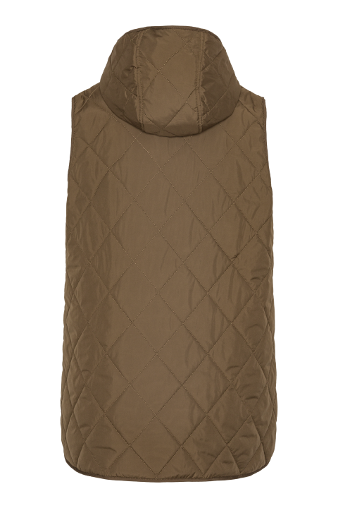 ILSE JACOBSEN Quilted Long Vest nut