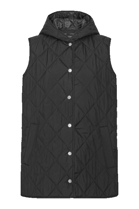 ILSE JACOBSEN Quilted Long Vest black