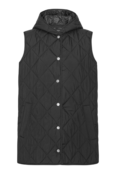 ILSE JACOBSEN Quilted Long Vest black