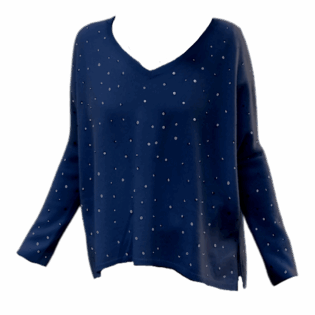 Dagmar von Schmaus Cashmere Pulli blu-strass