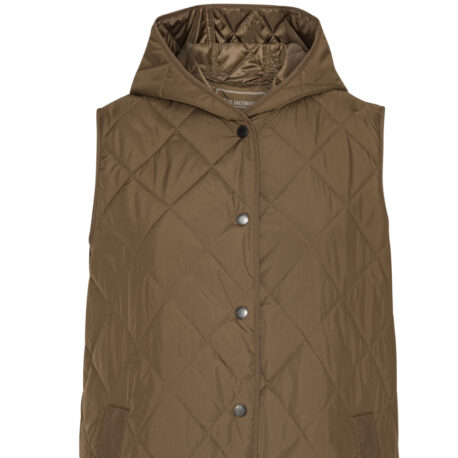 ILSE JACOBSEN Quilted Long Vest nut