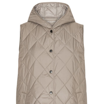 ILSE JACOBSEN Quilted Long Vest greige