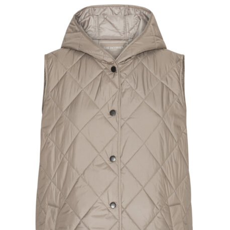 ILSE JACOBSEN Quilted Long Vest greige
