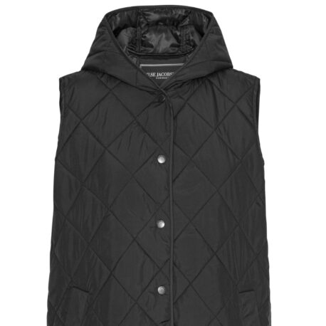 ILSE JACOBSEN Quilted Long Vest black