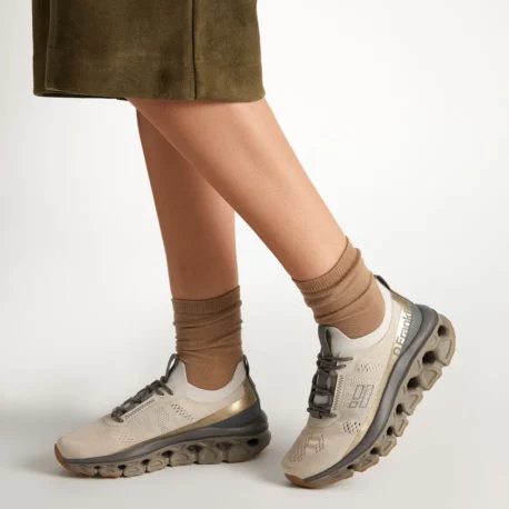 D.FRANKLIN Aero Sneaker mesh cream-gold