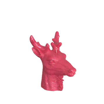 ENGELS KERZEN Objektkerze Hirsch glanzlack-pink