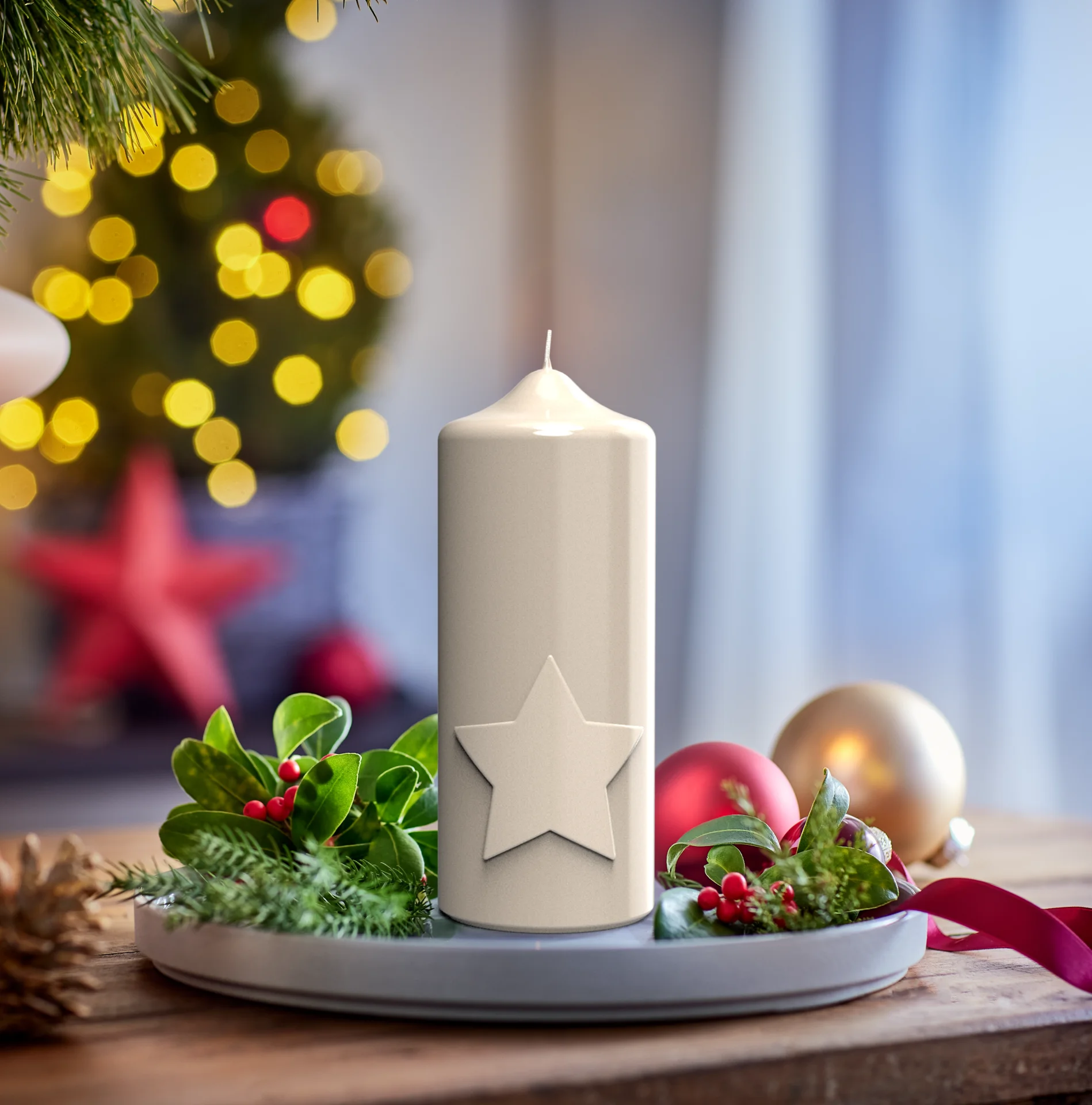 ENGELS KERZEN Stern kiesel Höhe20 – Bild 4