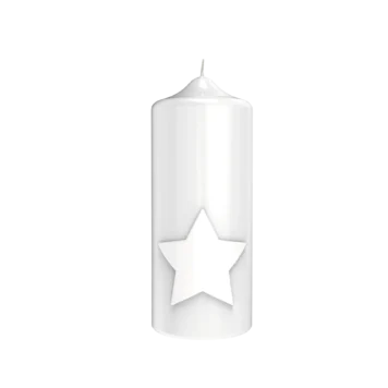 ENGELS KERZEN Stern weiss Höhe20