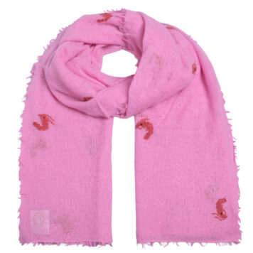 CUTE STUFF Cashmereschal Feli scampi embroideries pink