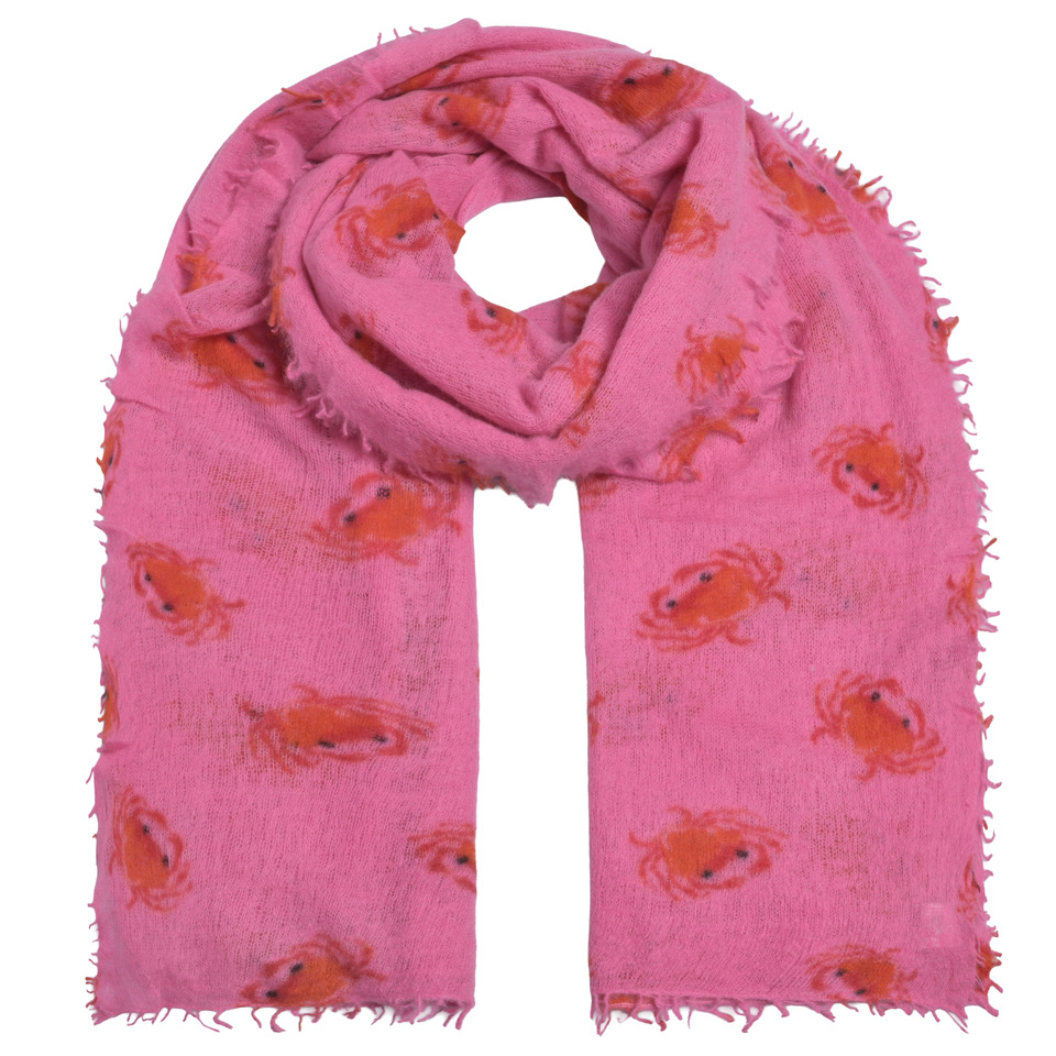 CUTE STUFF Cashmereschal Feli big crab pink