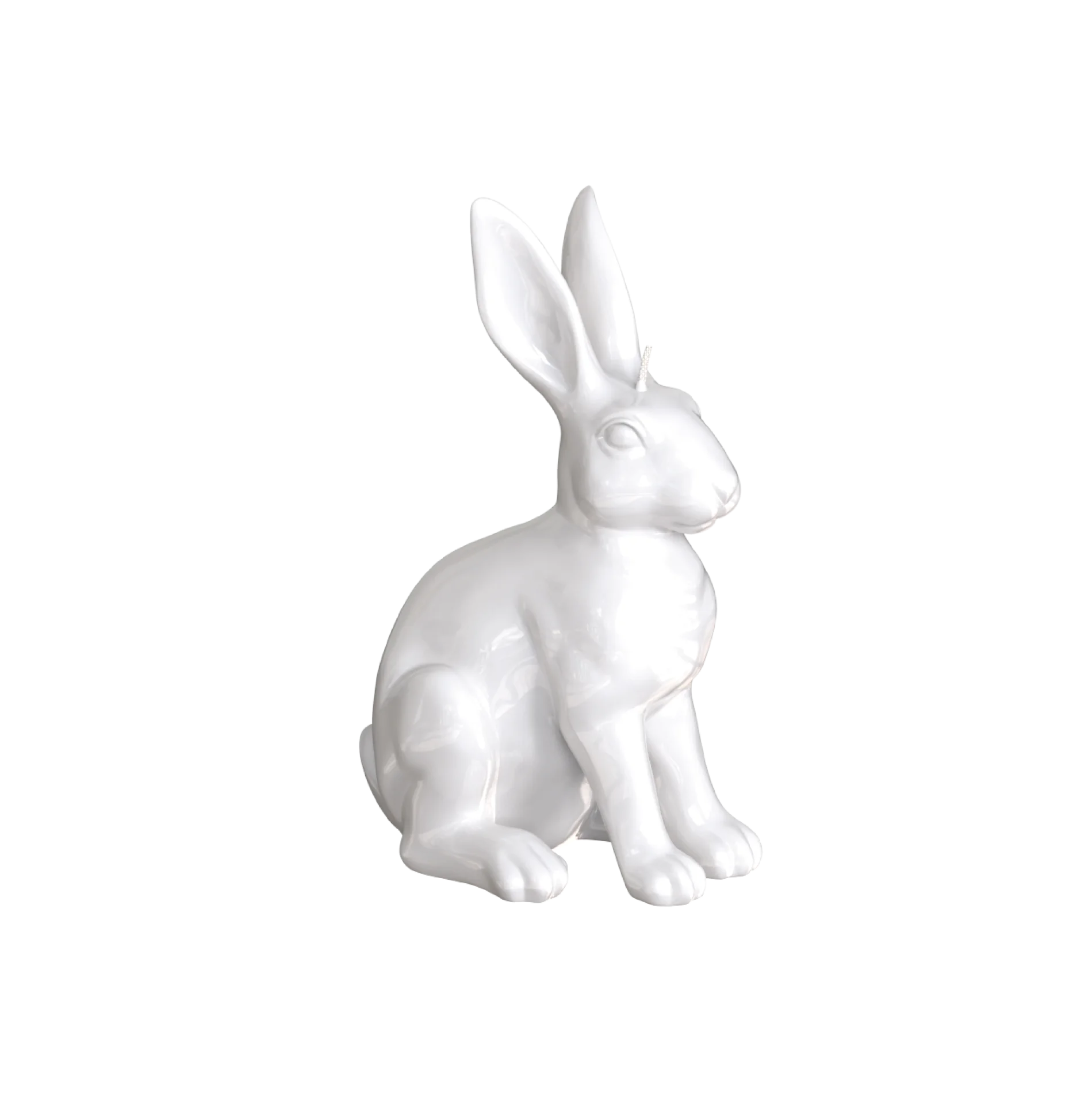 ENGELS KERZEN Objektkerze Hase glanzlack-weiss