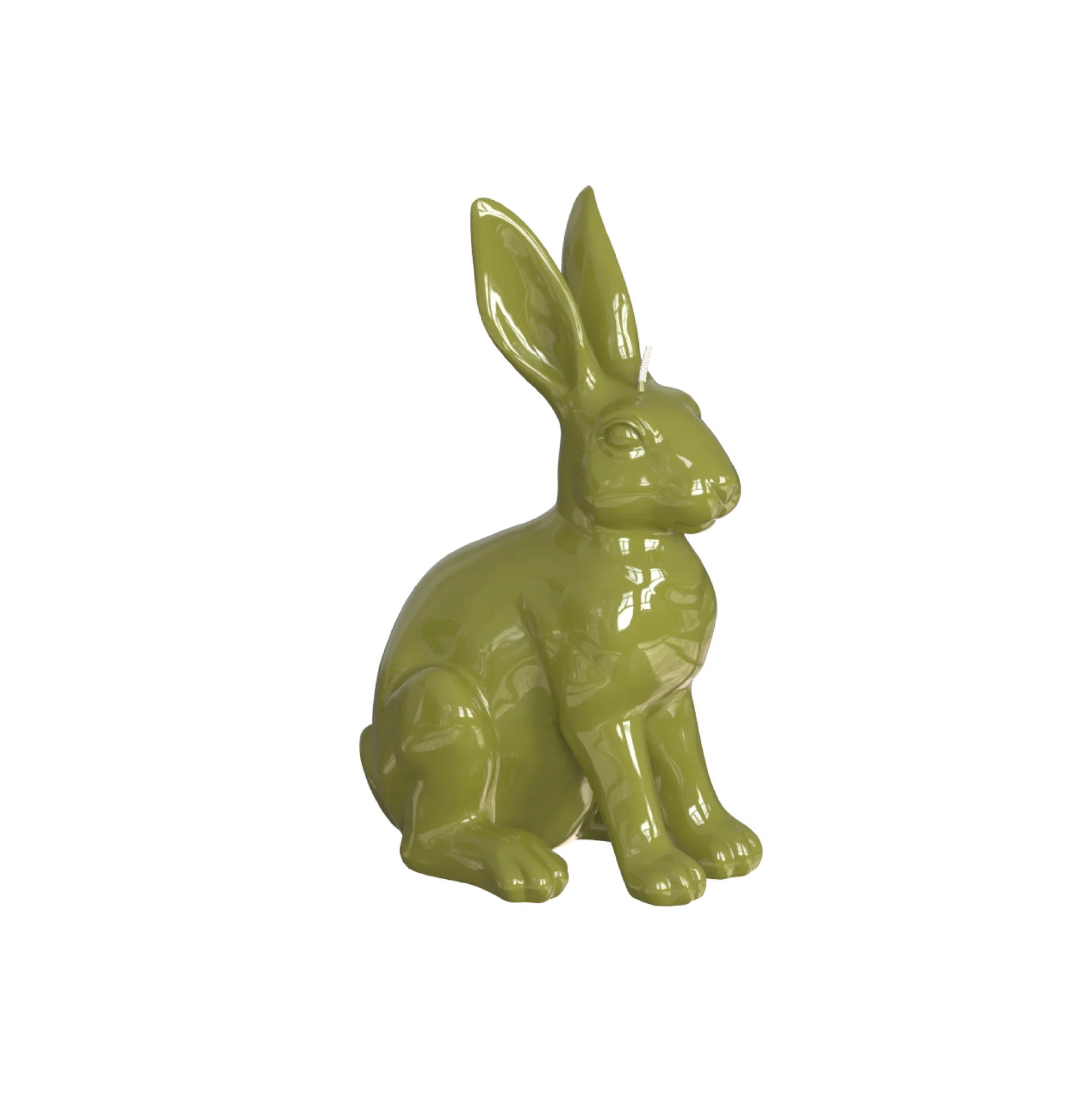 ENGELS KERZEN Objektkerze Hase glanzlack-olive