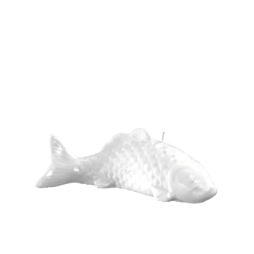 ENGELS KERZEN Objektkerze Fisch gelackt Weiss