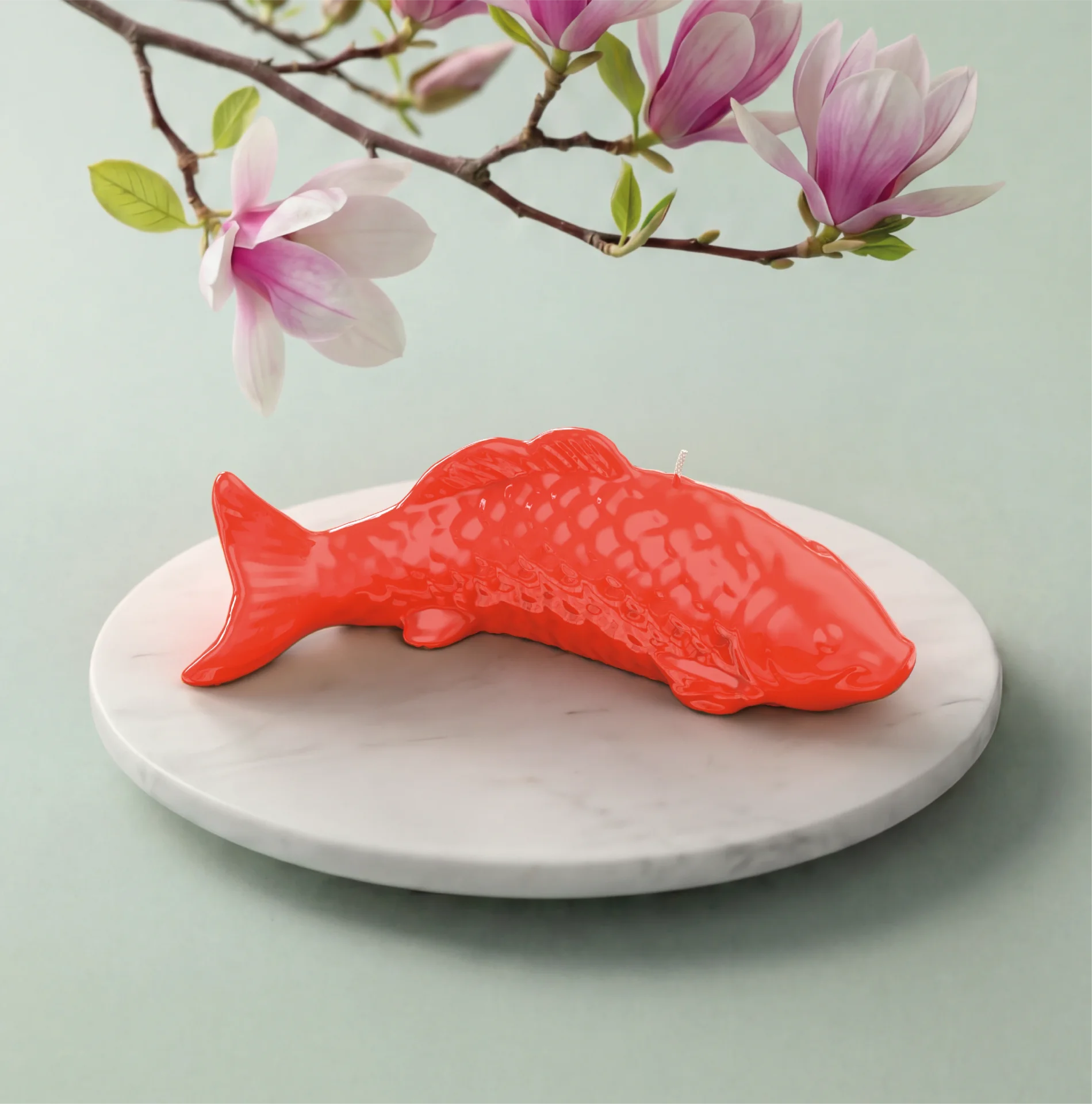 ENGELS KERZEN Objektkerze Fisch gelackt Grapefruit