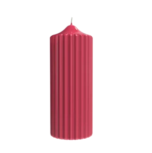 ENGELS KERZEN Rillenkerze gelackt Pink Höhe15