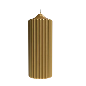 ENGELS KERZEN Rillenkerze Gold-Sonderlack Höhe15