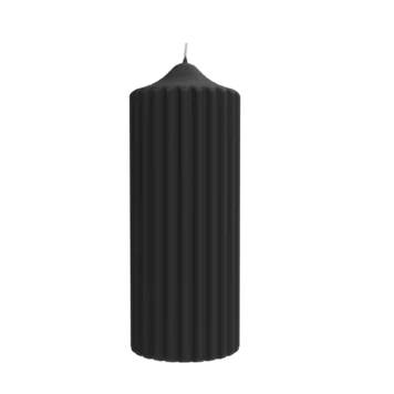 ENGELS KERZEN Rillenkerze Samt Schwarz Höhe15