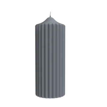 ENGELS KERZEN Rillenkerze Samt Schiefer Höhe15