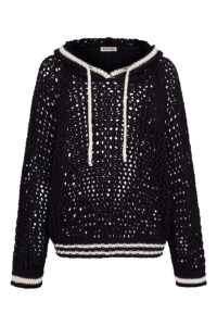 liv bergen crochet plain navy hoodie