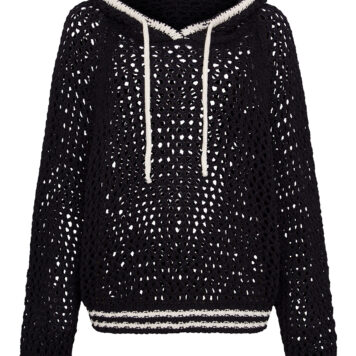 liv bergen crochet plain navy hoodie